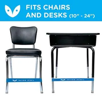 WISE OWL Chair Bands for Kids with Fidgety Feet - Classroom ADHD Deskbands for Chairs and Desks - School Student Sensory Fidget Band (12-Pack)