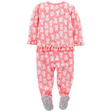 Simple Joys by Carter's Baby and Toddler Girls' 3-Pack Loose Fit Fleece Footed Pajamas