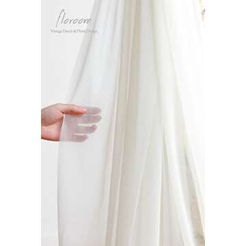 Floroom Wedding Arch Draping Fabric 2 Panels 20Ft Ivory Chiffon Fabric Drapes Arbor Drapery Wedding Ceremony Reception Swag Decorations