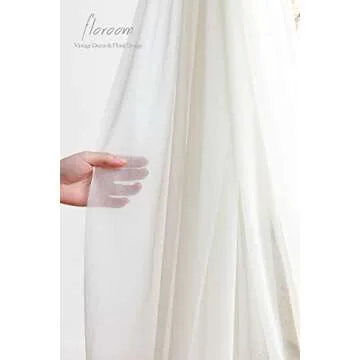 Floroom Wedding Arch Draping Fabric 2 Panels 20Ft Ivory Chiffon Fabric Drapes Arbor Drapery Wedding Ceremony Reception Swag Decorations