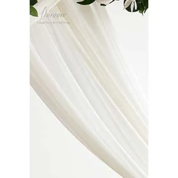 Floroom Wedding Arch Draping Fabric 2 Panels 20Ft Ivory Chiffon Fabric Drapes Arbor Drapery Wedding Ceremony Reception Swag Decorations