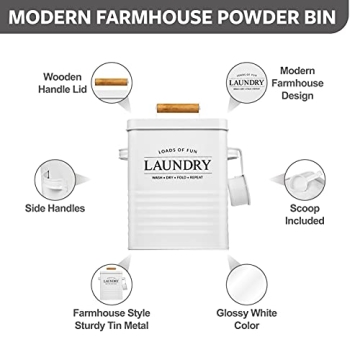 Stylish Metal Laundry Soap Dispenser with Scoop