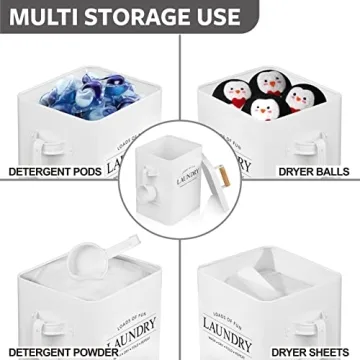 Stylish Metal Laundry Soap Dispenser with Scoop