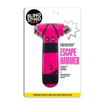 Pink Emergency Car Escape Hammer with Seat Belt Cutter