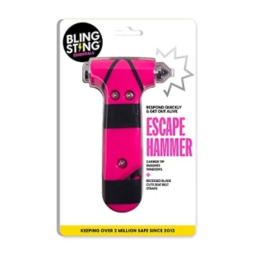 Pink Emergency Car Escape Hammer with Seat Belt Cutter