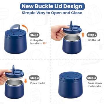 14oz Insulated Vacuum Food Jar for Kids - Leakproof Design