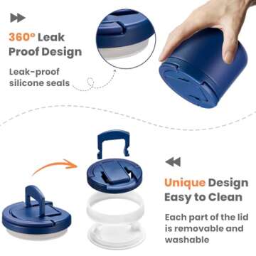 14oz Insulated Vacuum Food Jar for Kids - Leakproof Design