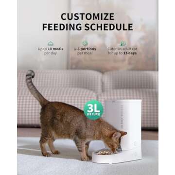 PETKIT Automatic Cat Feeder, 2.4G WiFi Automatic Portion Control Pet Feeder, Small Dog Dry Food Disp...