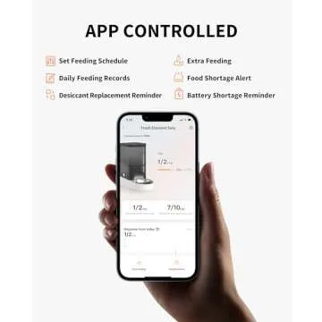 PETKIT Automatic Cat Feeder, 2.4G WiFi Automatic Portion Control Pet Feeder, Small Dog Dry Food Dispenser with Desiccant Bag, Up to 10 Meals Per Day, Schedule Feeding, Food Shortage Alert, 3L Capacity