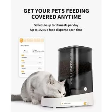 PETKIT Automatic Cat Feeder, 2.4G WiFi Automatic Portion Control Pet Feeder, Small Dog Dry Food Dispenser with Desiccant Bag, Up to 10 Meals Per Day, Schedule Feeding, Food Shortage Alert, 3L Capacity