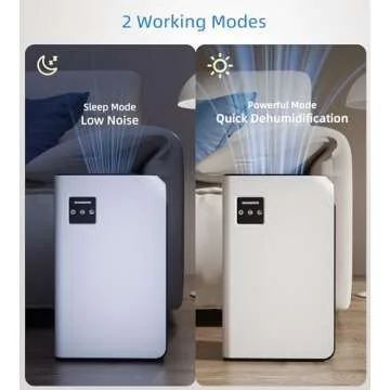 Wpsoert Dehumidifiers for Home, 88 oz Water Tank, 1000 Sq. Ft Coverage, Quiet for Bedroom, Bathroom, Basement, RV, Closet, with 7-Color LED Light, Auto Shut Off, Continuous Drain Hose