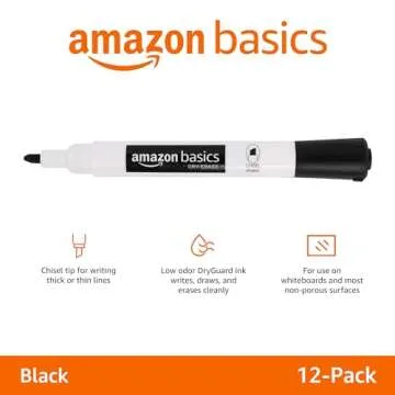 Amazon Basics Low-Odor Chisel Tip Dry Erase Markers