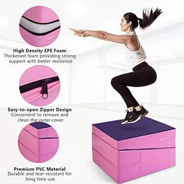 GYMAX Incline Gymnastic Mat, Folding and Non-Folding 60”x30”x14” Tumbling Cheese Wedge Mat for Gymnastic, Martial, Cheerleading, Dance Yoga Stretch Training Practice, Kids Girls Adult (Purple)
