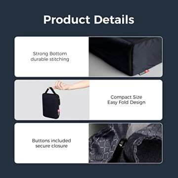 pack all 16L Lightweight Packable Tote Bag, Water Resistant Foldable Grocery Bag, Reusable Shopping Bag (Navy Blue)