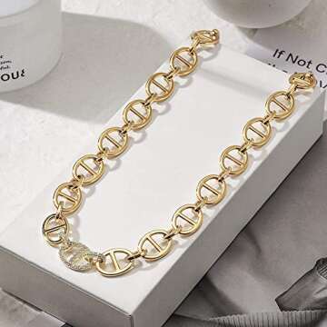 CIUNOFOR 14k Gold Filled Necklace for Women Italian Style CD Choker Dainty Simple Necklace Non-Fading Dainty Necklace Best Gift for women Adult Jewelry.