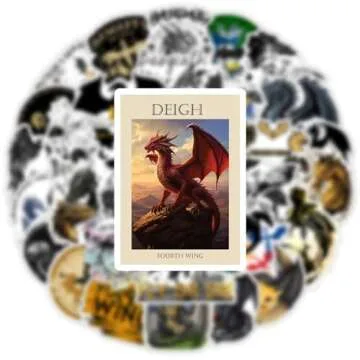 Fourth Wing Stickers for Water Bottle, Laptop, Phone, 60 PCS Waterproof Vinyl Stickers Laptop Phone Party Decor Favors. (D 2)