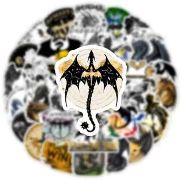 Fourth Wing Stickers for Water Bottle, Laptop, Phone, 60 PCS Waterproof Vinyl Stickers Laptop Phone Party Decor Favors. (D 2)