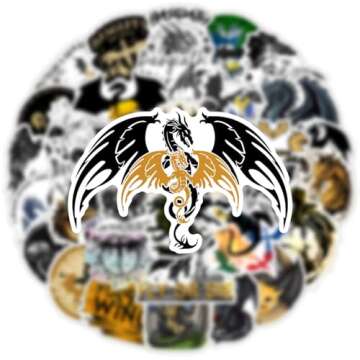 Fourth Wing Stickers for Water Bottle, Laptop, Phone, 60 PCS Waterproof Vinyl Stickers Laptop Phone Party Decor Favors. (D 2)