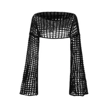 SHENHE Women's Hollow Out Crochet Sweater Top - Chic Cover-Up