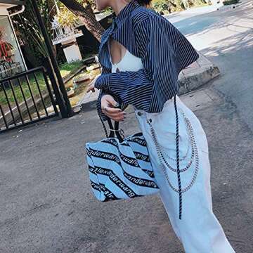 Lainrrew Trousers Chain, Pants Chain Belt Chain Wallet Chain Pocket Chain Hip Hop Punk Jeans Chain Key Chain Goth Accessories for Eboy Egirl Women Men (Silver)