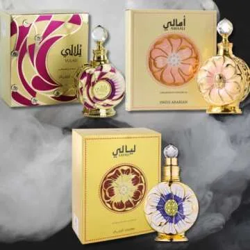 Swiss Arabian Layali,Yulali, & Amaali concentrated perfume oils 15ML (0.5Oz). (ORIENTAL COLLECTION)