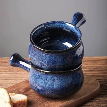 Vicrays French Onion Soup Bowls with Handles - Set of 4