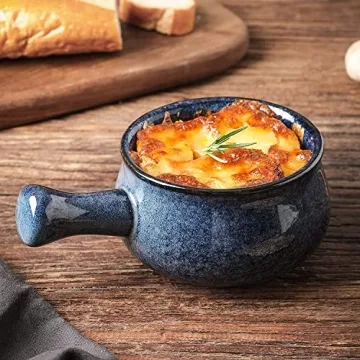 Vicrays French Onion Soup Bowls with Handles - Set of 4