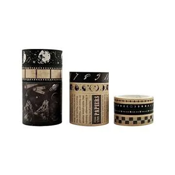 10 Rolls Vintage Washi Tape Set, 40/30/15/10/5/mm Wide Starry Sky Antique Japanese Decorative Maskin...