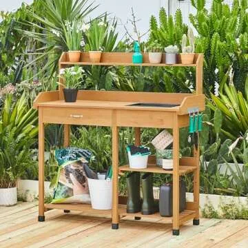 Yaheetech Potting Bench with Sink for Gardening