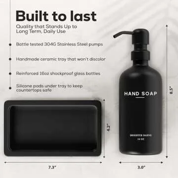 Stylish Black Soap Dispenser Set by Brighter Barns
