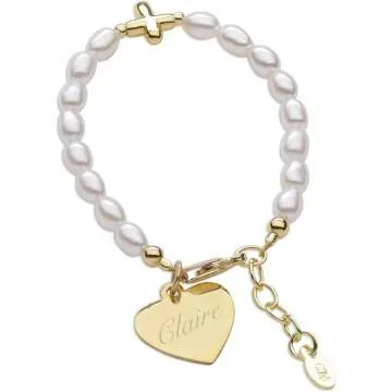 Gold-Plated Cross Bracelet for Girls - Custom Gift