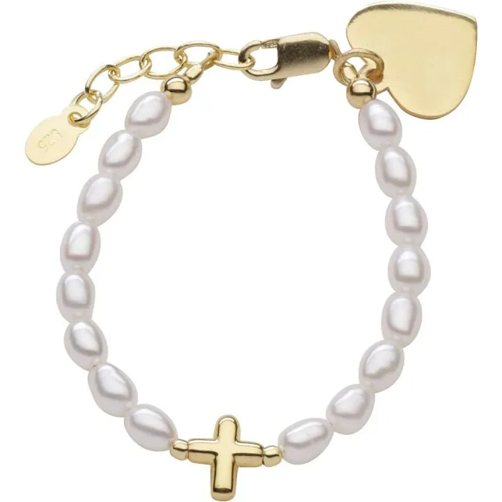 Gold-Plated Cross Bracelet for Girls - Custom Gift