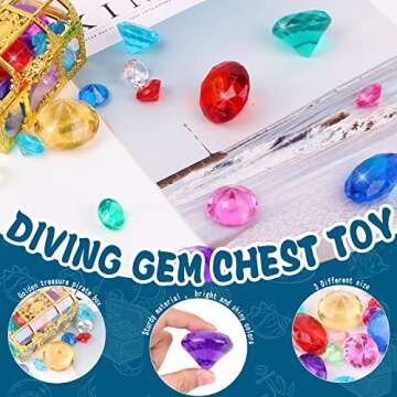 YUJUN Diving Gem Pool Toys with Treasure Chest for Kids