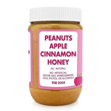 BUDDY BUDDER Bark Bistro Company, Awesome Apple, 100% Natural Dog Peanut Butter, Healthy Peanut Butter Dog Treats, Stuff in Toy, Pill Pocket for Dogs, Made in USA, (17oz Jars)