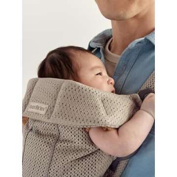 BabyBjörn Baby Carrier Mini, 3D mesh, Gray Beige