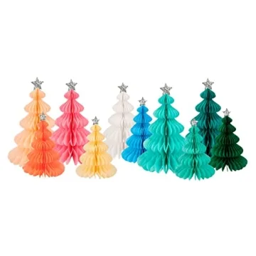 Meri Meri Rainbow Forest Honeycomb Decorations - Vibrant Holiday Decor