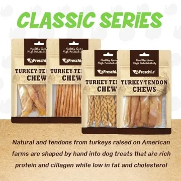 Afreschi Turkey Tendon Braids - Natural Dog Treats