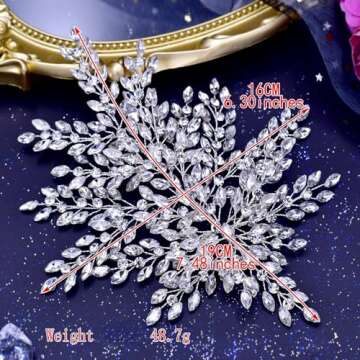 TRiXY Wedding Headband Bridal Hair Pieces Rhinestone Hair Accessories for Brides and Bridesmaids,Party Hair Accessories Headpieces for Women Silver HP438