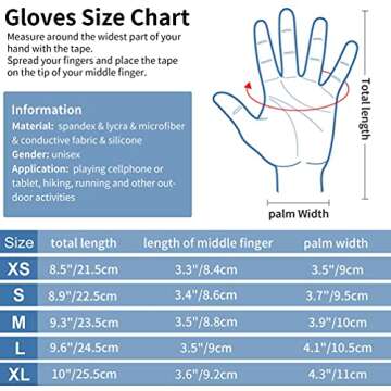 OOPOR Winter Warm Running Sports Gloves - Cold Weather Ski Outdoor Thermal Bike Black Mittens for Man Woman S