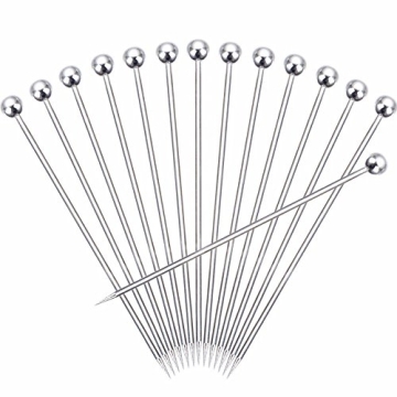 15 Pieces Stainless Steel Cocktail Picks - Durable and Stylish 4.3 inch Skewers