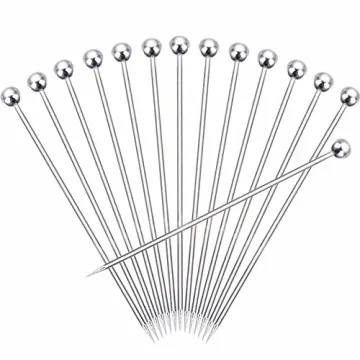 15 Pieces Stainless Steel Cocktail Picks - Durable and Stylish 4.3 inch Skewers