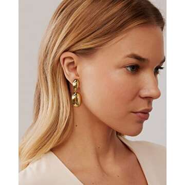 Revamp Your Style with LILIE&WHITE Gold Clip On Earrings for Non-Pierced Ears