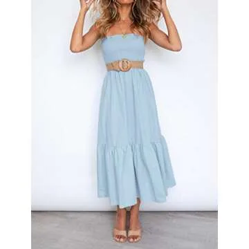 ZESICA Summer Strapless Dress for Effortless Style