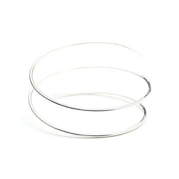 OCTCHOCO Minimalist Silver Metal Coil Upper Arm Cuff Open Arm Bracelet Armlet Armband Bangle for Women Dia 3.7" (Silver)