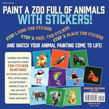 Paint by Sticker Kids: Zoo Animals Art Activity