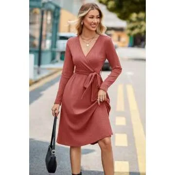 Stylish Newshows Fall Sweater Dress with Pockets