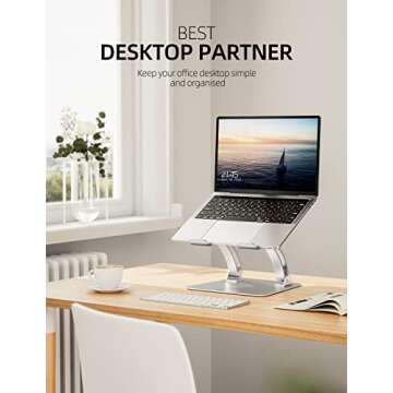 Nulaxy Fully Adjustable Laptop Stand for Desk, Dual Foldable Aluminum Computer Riser with Heat-Vent,...