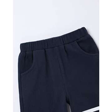 oklady Toddler Boy Clothes Stripe Long Sleeve T-Shirt Tops Sweatsuit Pants Sets Fall Winter Baby Boy Clothes 3T 4T