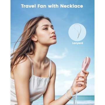 Edvision Handheld Fan, Portable Fan Mini Fan Powerful Hand Fan with 3 Speeds, USB Rechargeable Personal Fan, Makeup Lash Fan for Stylish Girls, Cute Small Pocket Fan for Travel/Outdoor/Home, Pink