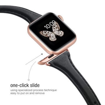 Stylish WFEAGL Leather Apple Watch Band for Women